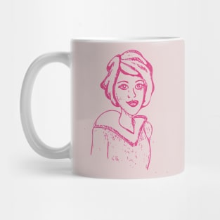 Smiling Girl in Pink Mug